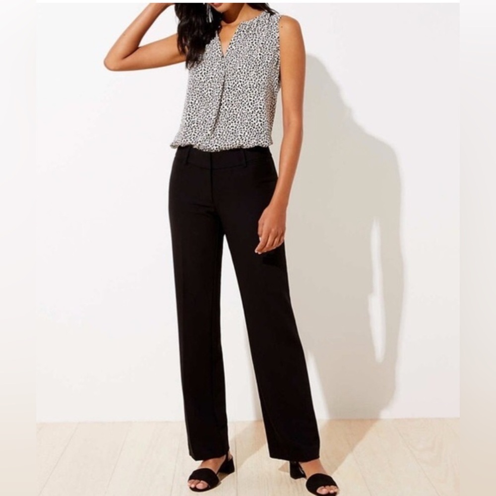 NWT! LOFT Marisa Trouser Black Dress Pants Size 00 Petite!